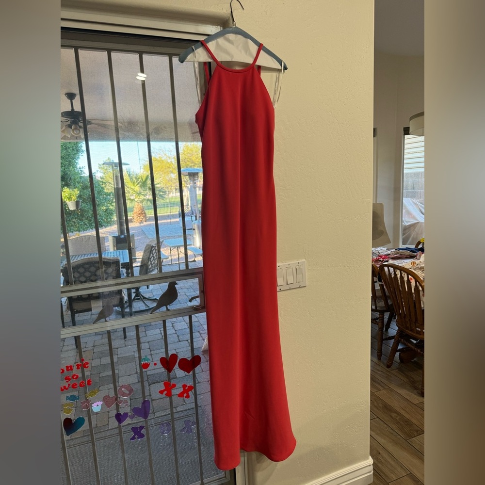 Calvin Klein Women’s Mermaid Style Red Maxi Gown Dress Size 4 Sheath Formal